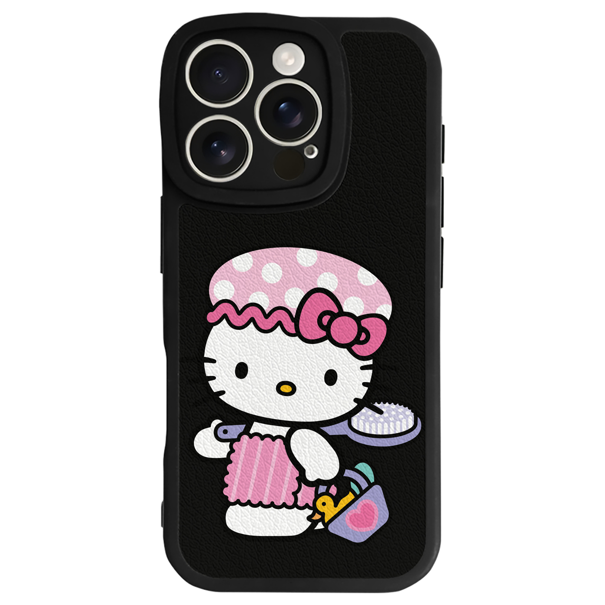 （画像用） Hello Kitty ハローキティ 【iPhone 16シリーズ対応】シリコンスマホケース（レザー調） 材質：シリコン